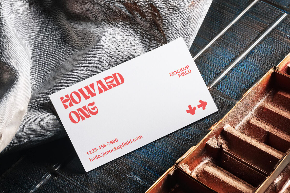 Free Business Card Mockup with Industrial Vibe 1