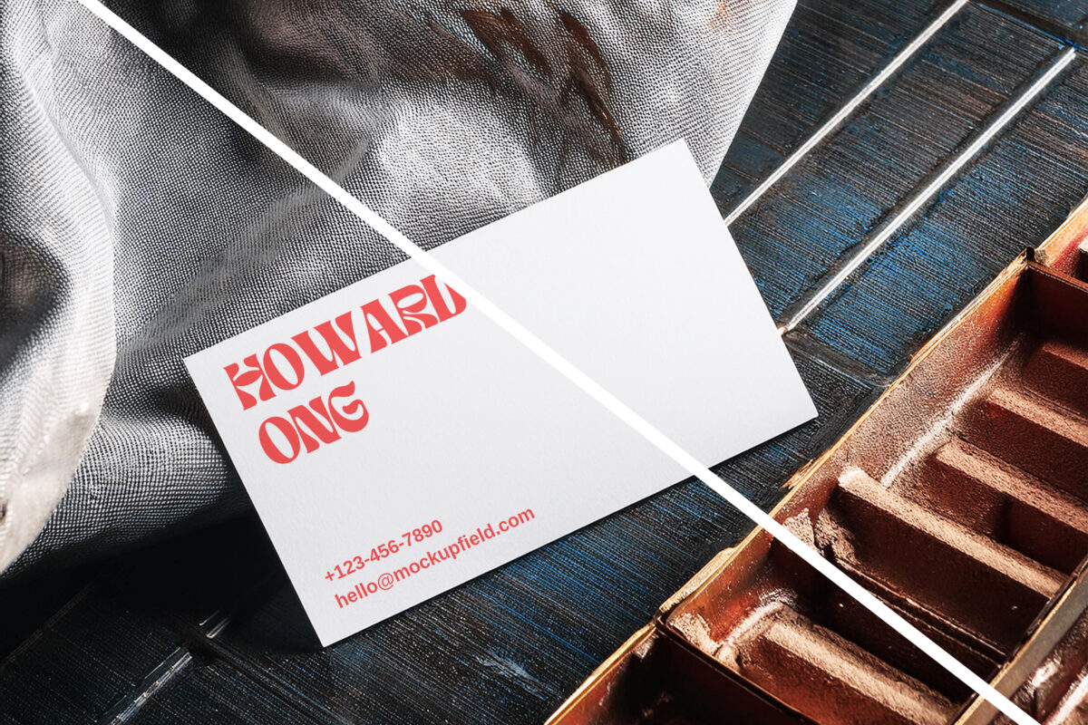 Free Business Card Mockup with Industrial Vibe 2