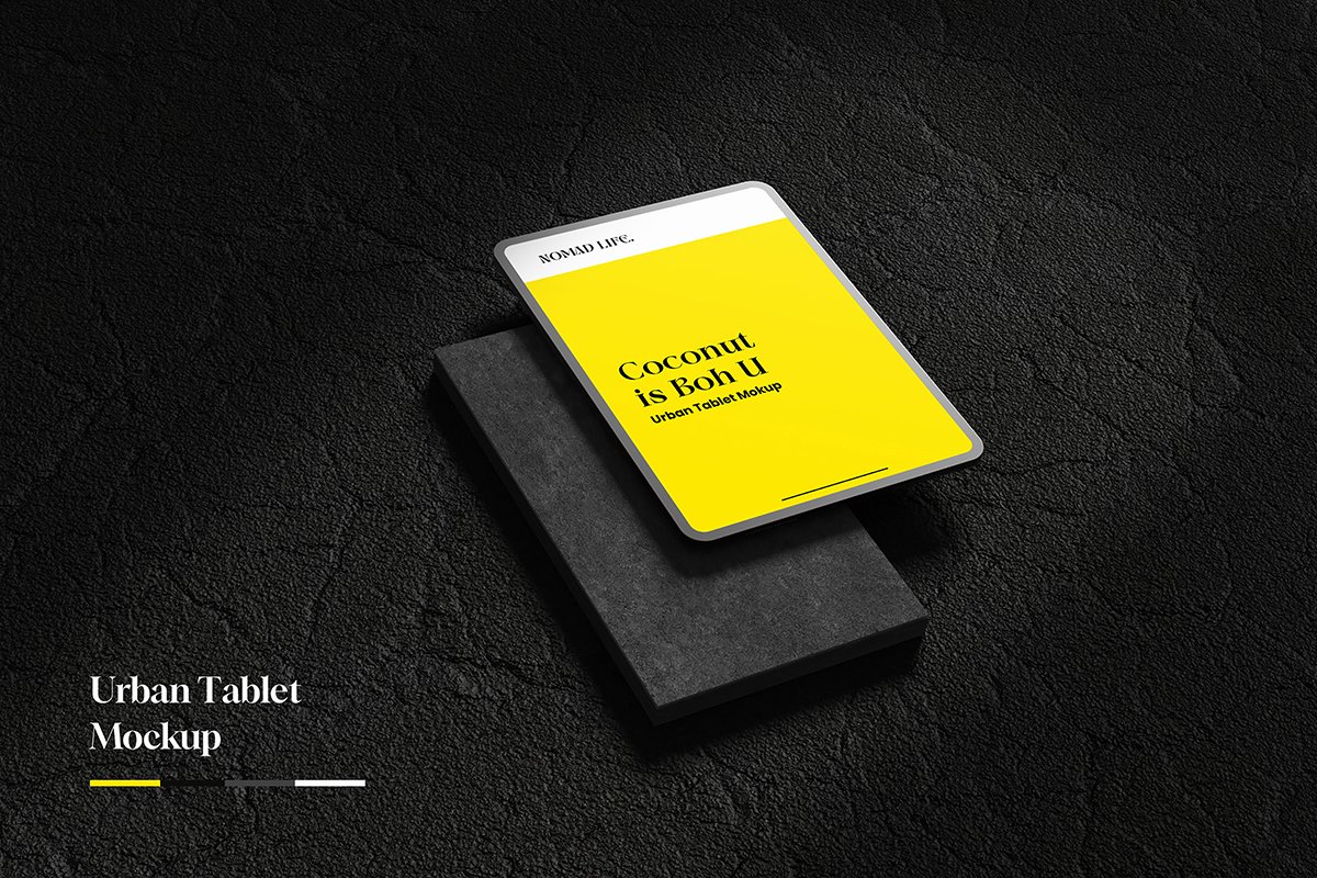 Urban Tablet Mockup with Shadow Overlay