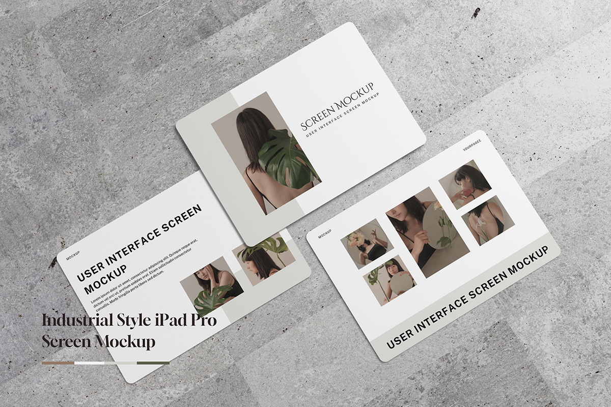 Industrial Style iPad Pro Screen Mockup