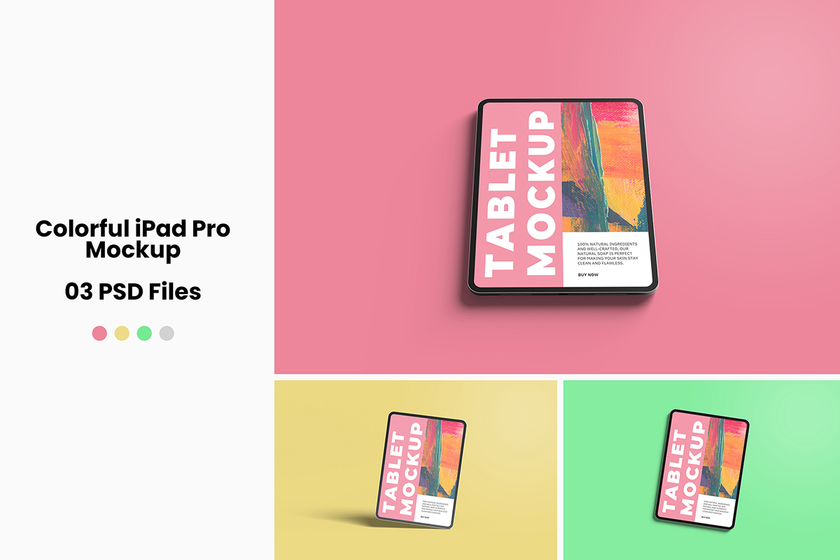 Colorful iPad Pro Mockup