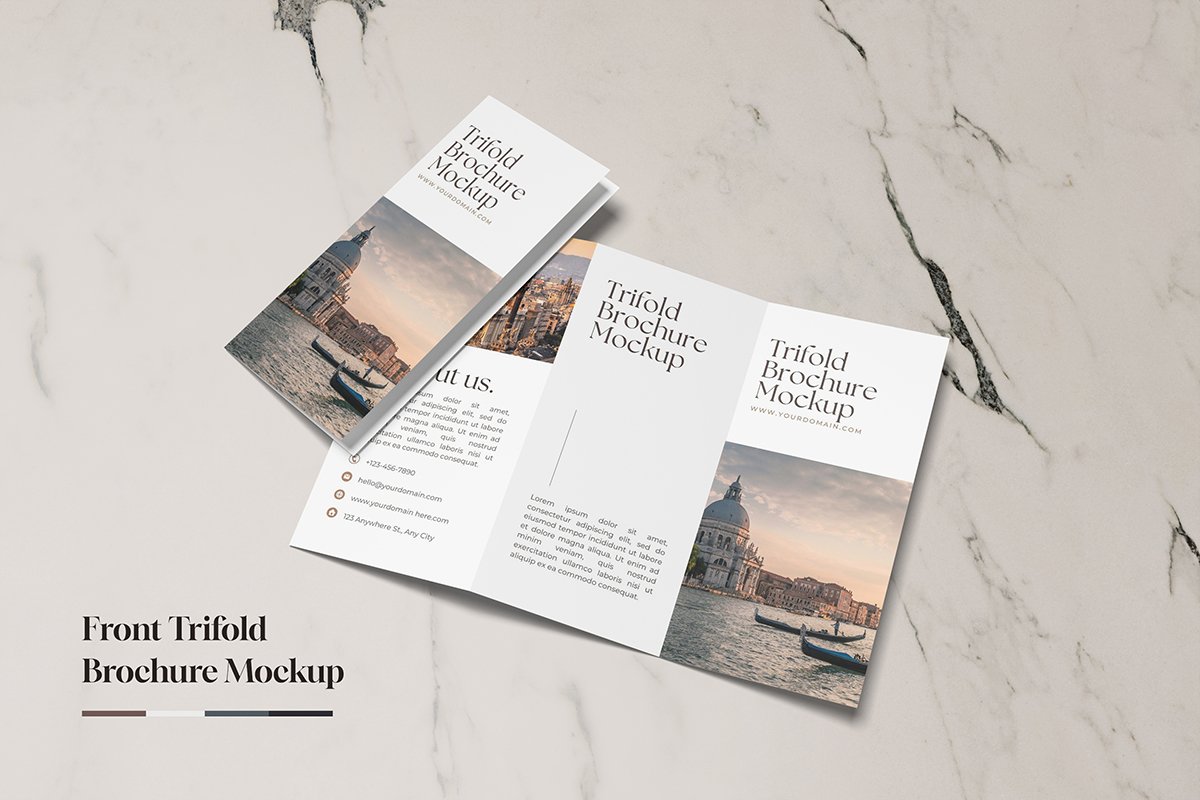 Front Trifold Brochure Mockup