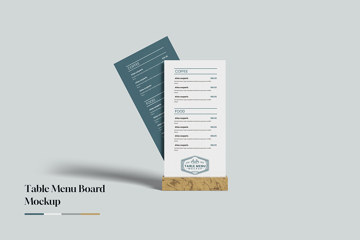 Table Menu Board Mockup