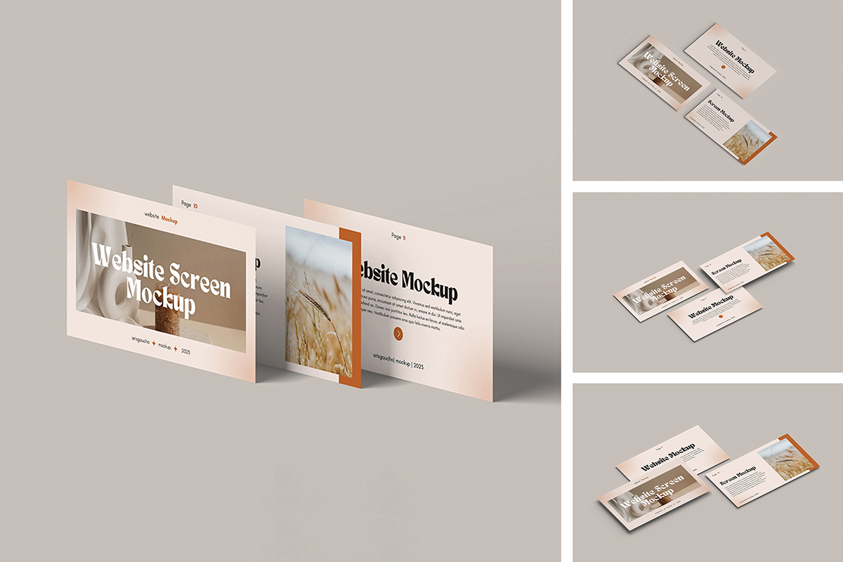 Isometric Website UI Page Mockup