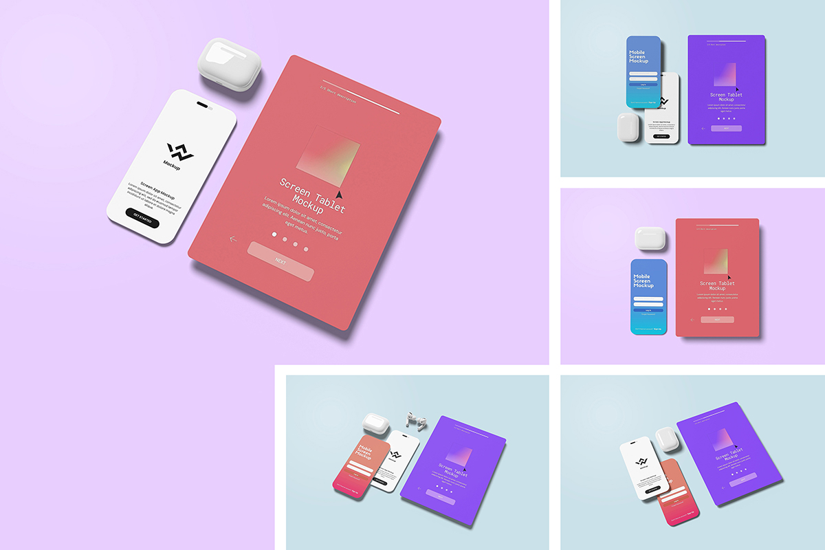 Pop Style UI & UX Screen App Mockup – Mockup Field