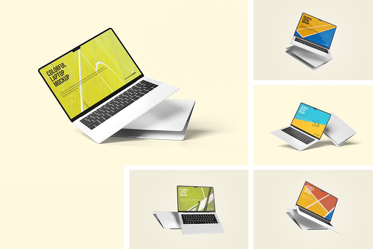 Floating Laptop Mockup V2