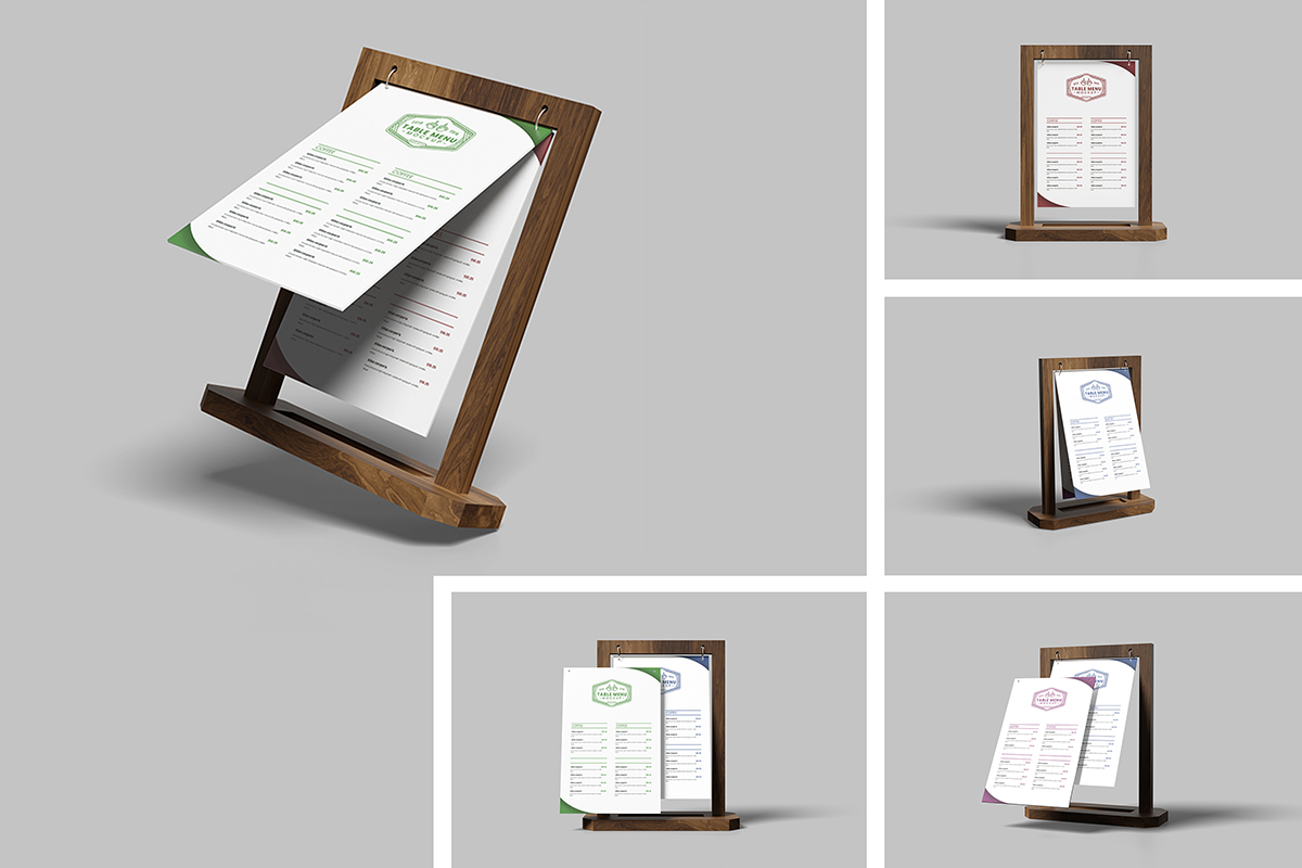 Rolling Table Menu Mockup