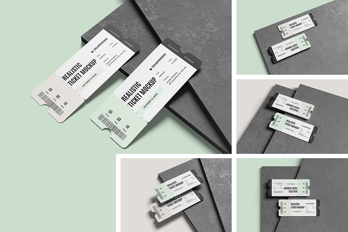 Realistic Ticket Mockup