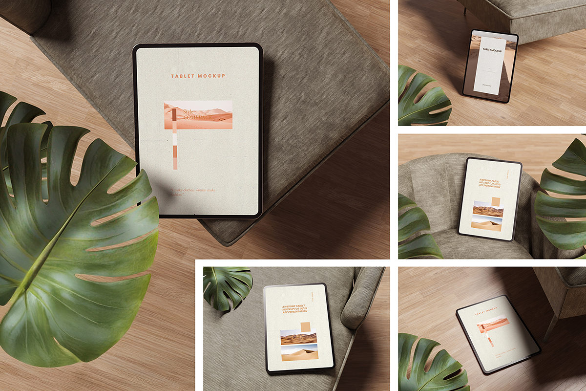 Realistic Tablet Mockup Display for UI Design