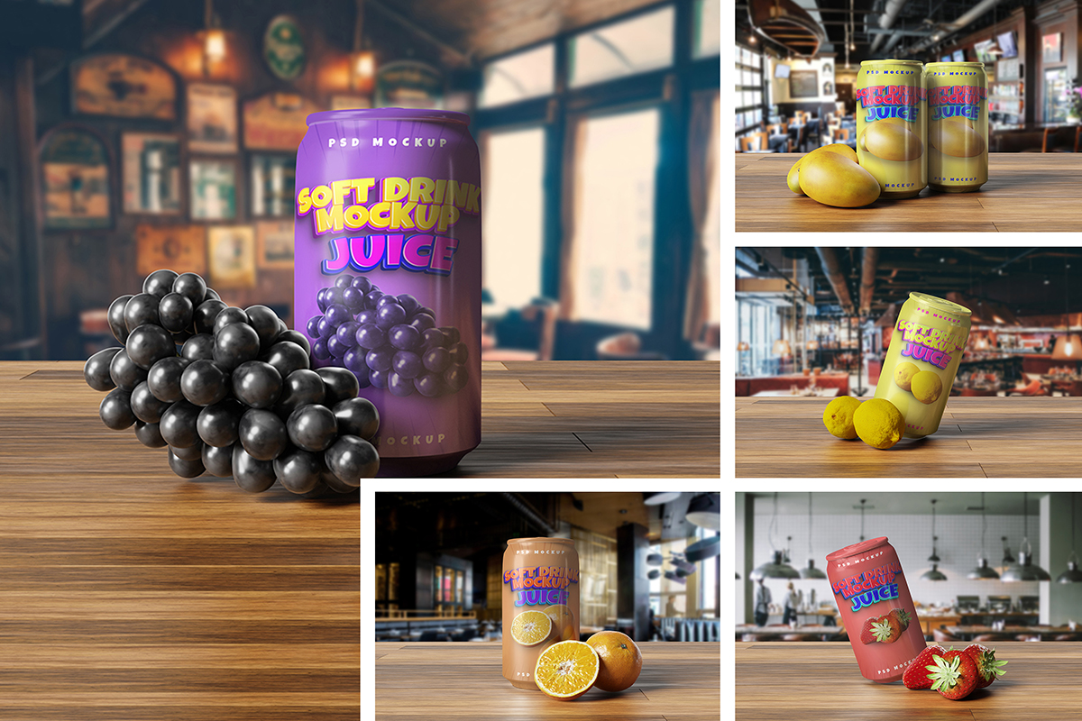 Product Juice Can Mockup