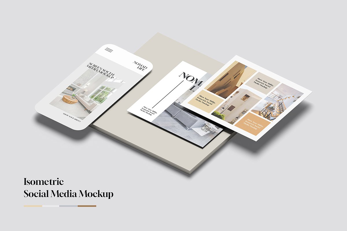 Isometric Social Media Mockup