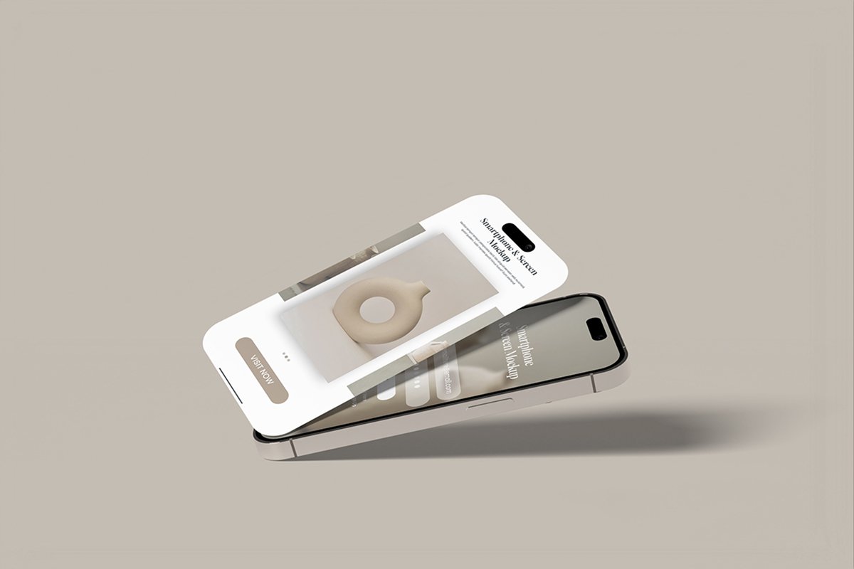 Smartphone and Screen Mockup