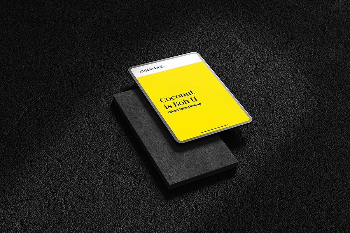 Urban Tablet Mockup with Shadow Overlay