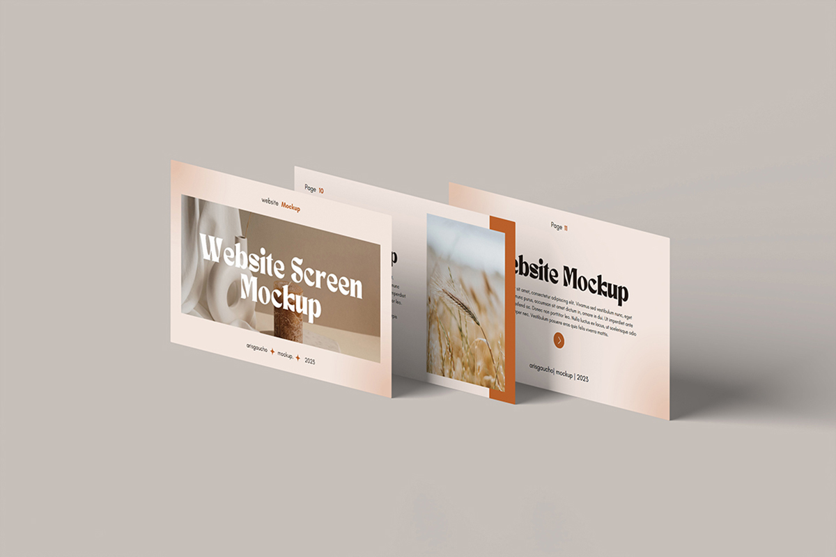 Isometric Website UI Page Mockup