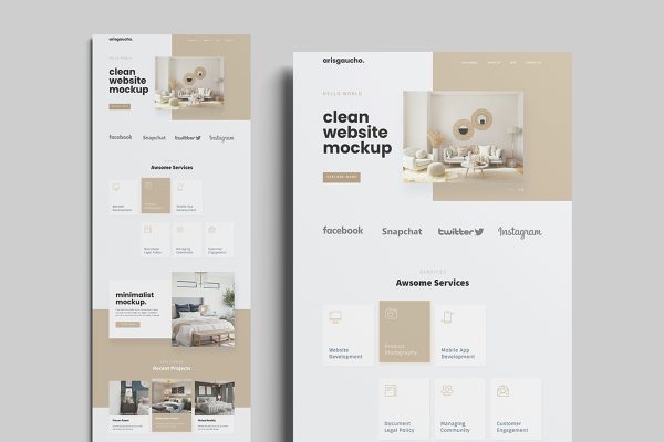 Clean Website Pages Mockup