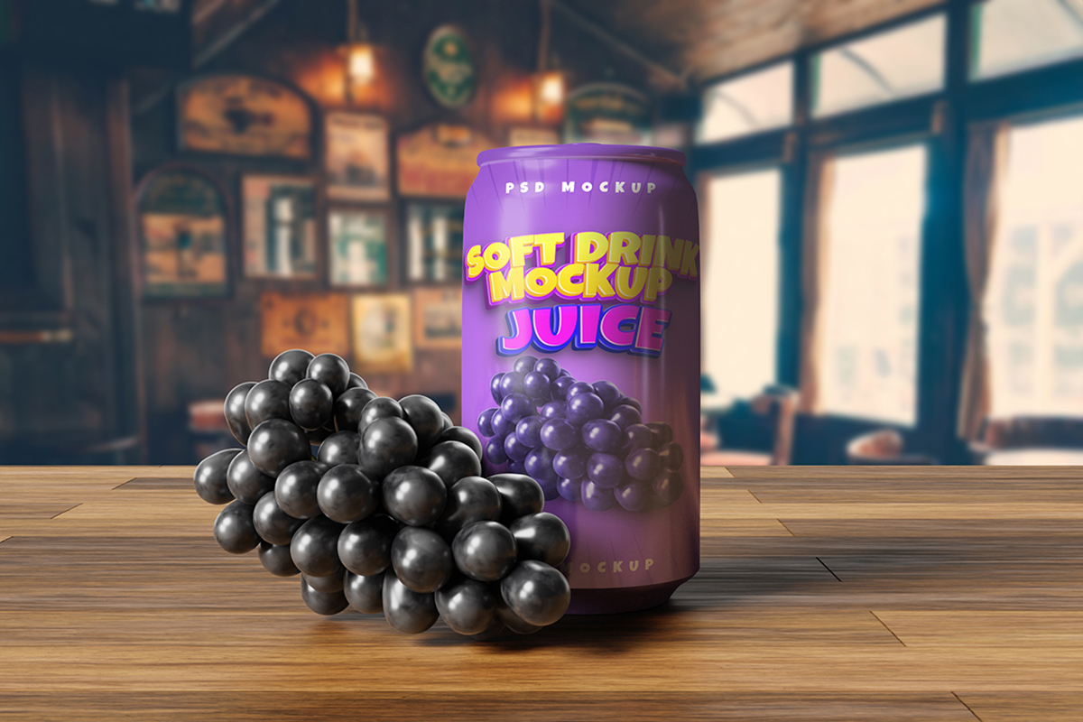 Product Juice Can Mockup