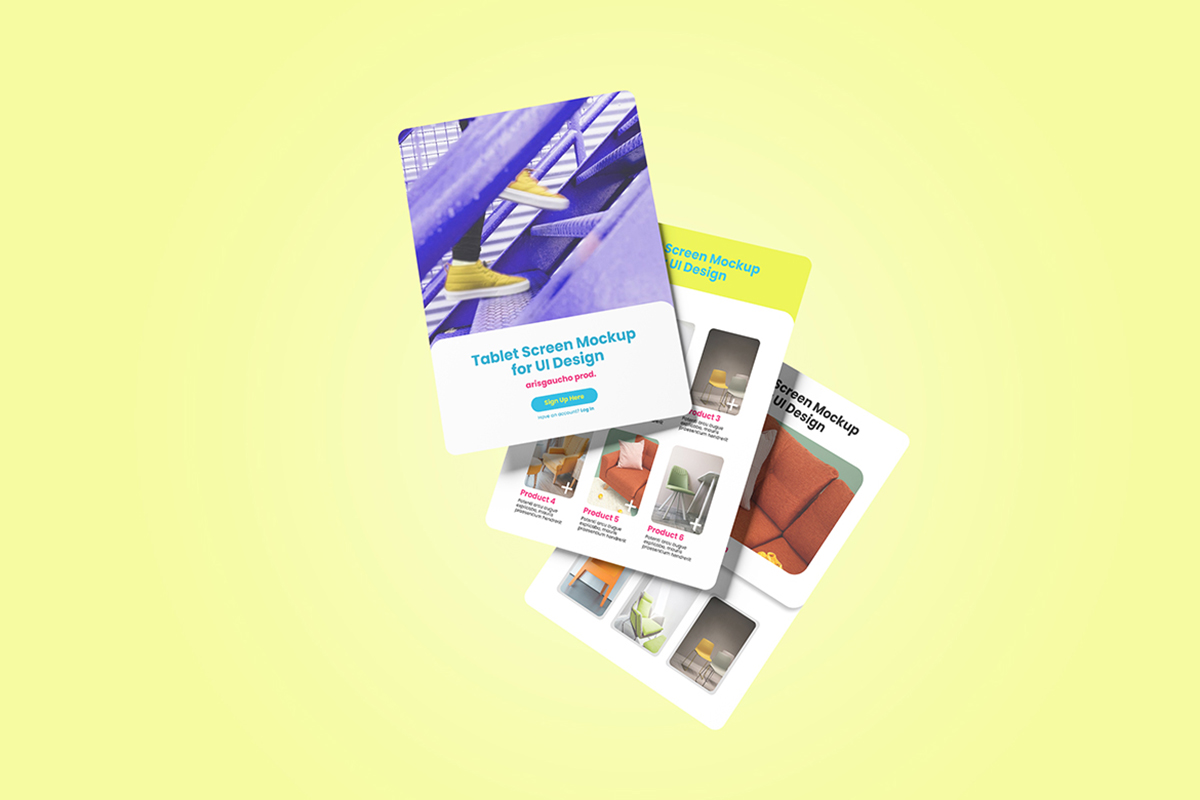 Tablet Screen Mockup for UI Design