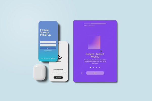 Pop Style UI & UX Screen App Mockup