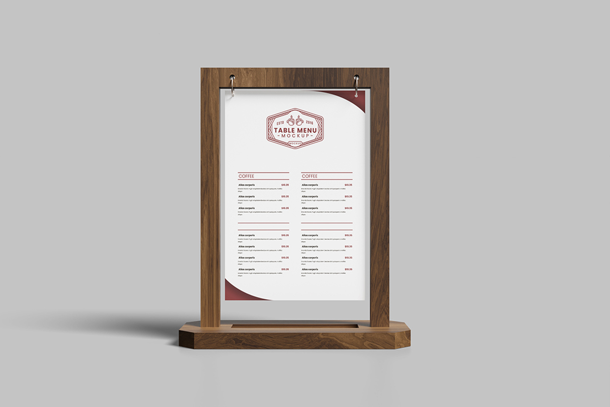 Rolling Table Menu Mockup