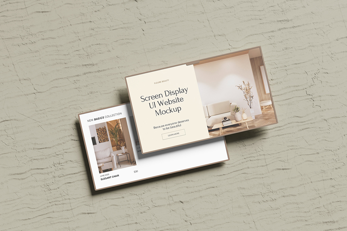 Screen Display UI Website Mockup