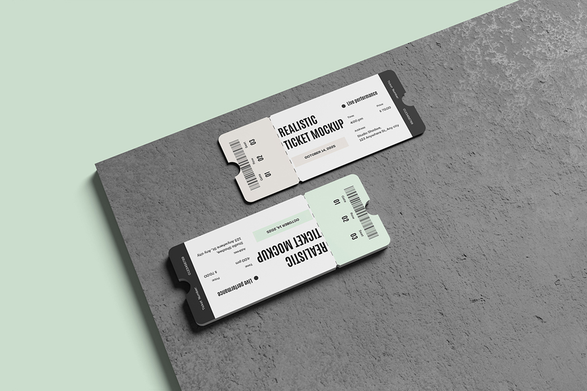 Realistic Ticket Mockup