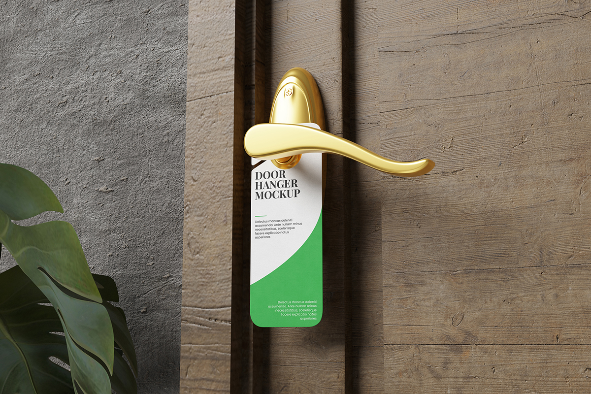 Realistic Door Hanger Mockup