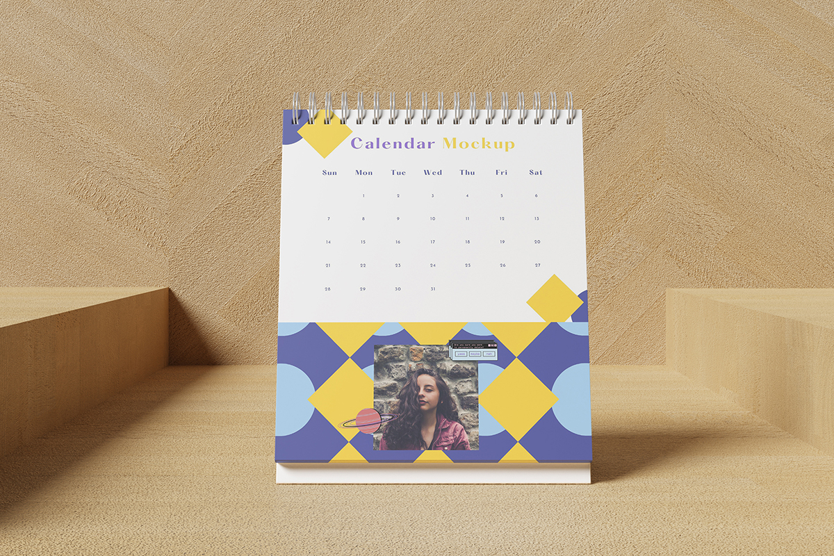 Front View Calendar Mockup