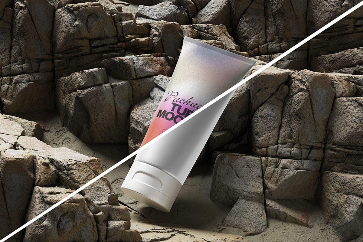 Realistic Cosmetic Tube Mockup