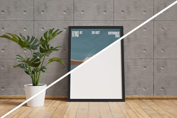 Realistic Standing Poster Mockup