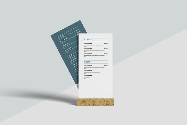 Table Menu Board Mockup