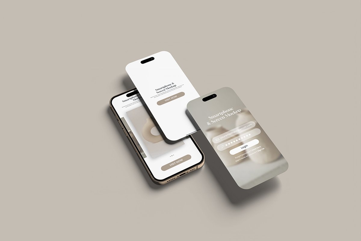 Smartphone and Screen Mockup