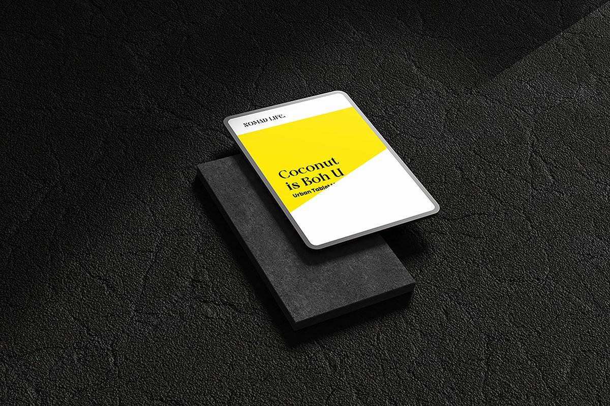 Urban Tablet Mockup with Shadow Overlay