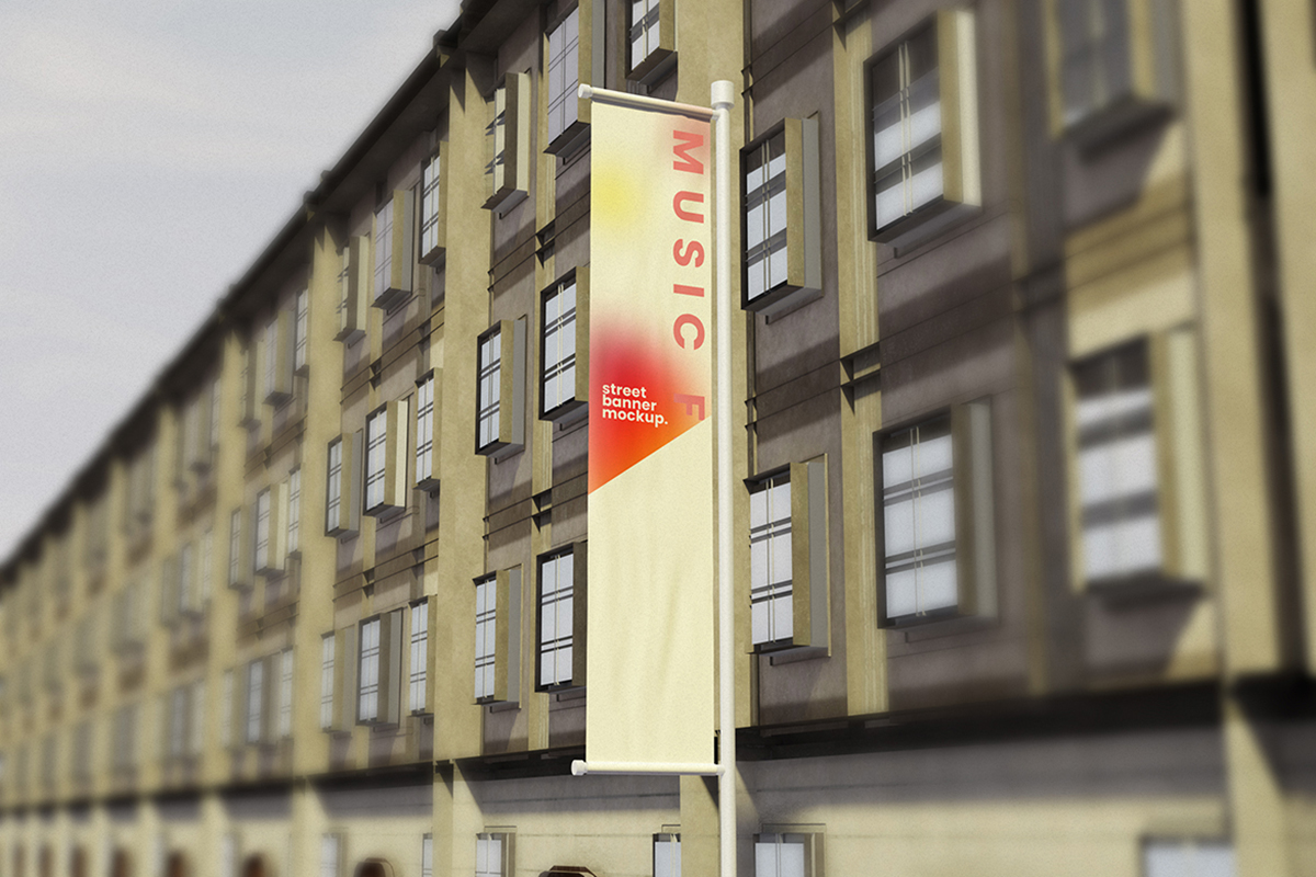 California Weather Street Banner Mockup