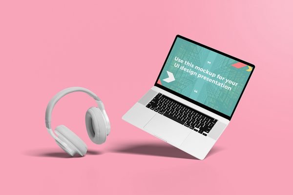 Colorful Laptop Mockup for UI Design