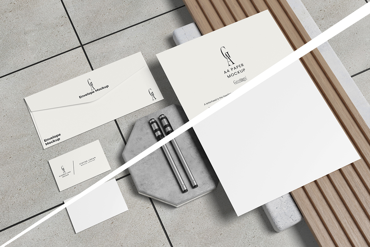 Industrial Style Stationery Mockup
