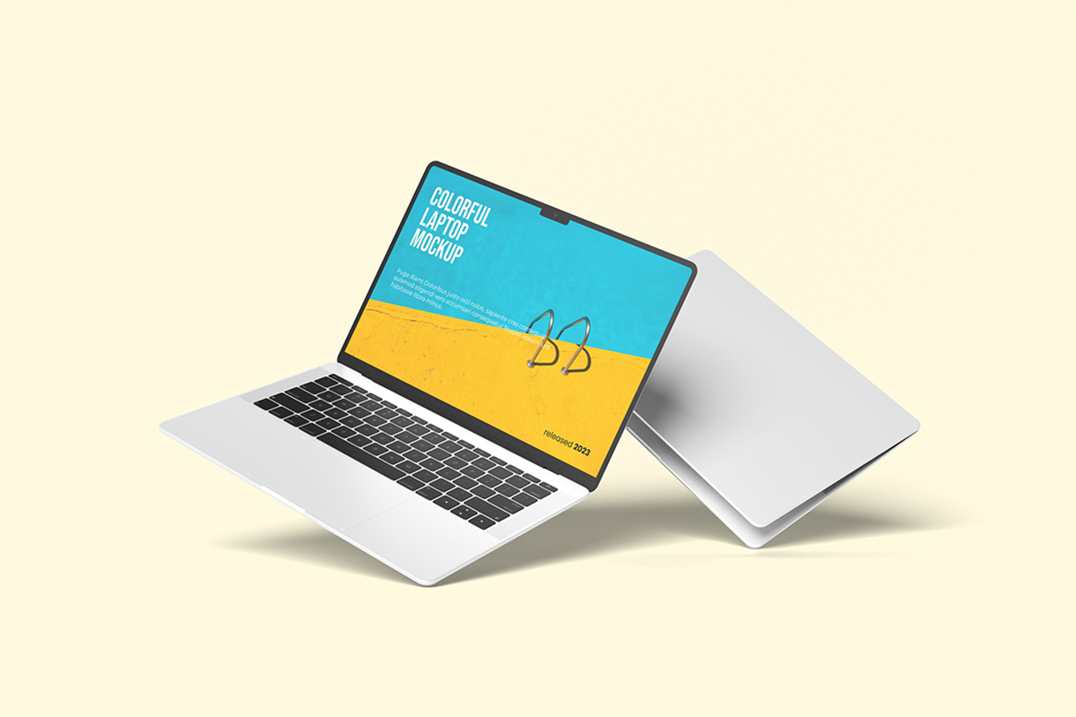 Floating Laptop Mockup V2