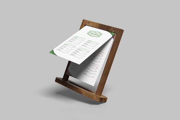 Rolling Table Menu Mockup