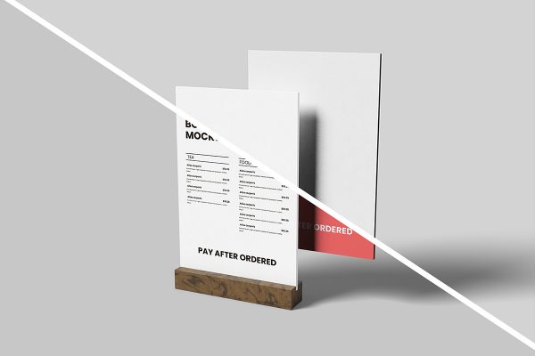 Minimalist Menu Board Mockup