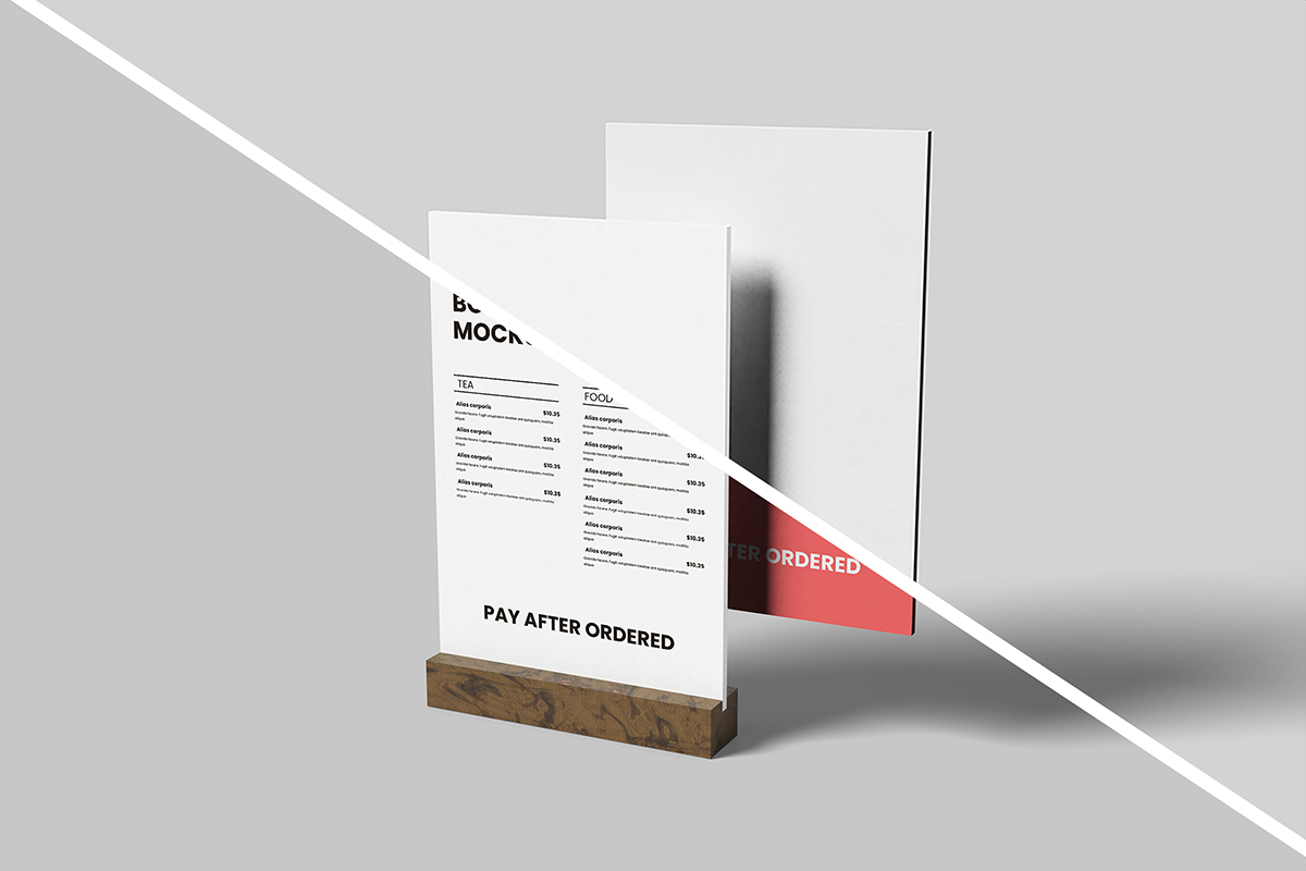 Minimalist Menu Board Mockup