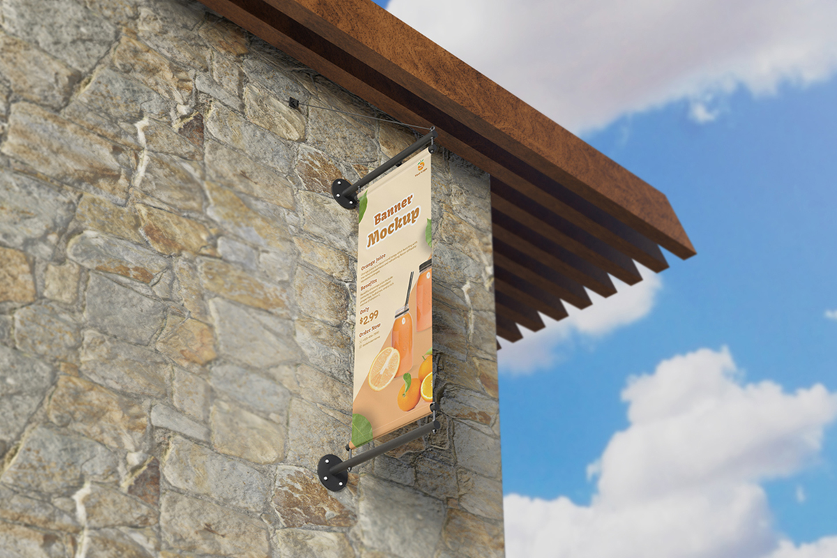Outdoor Wall Banner Mockup