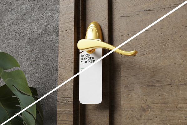 Realistic Door Hanger Mockup