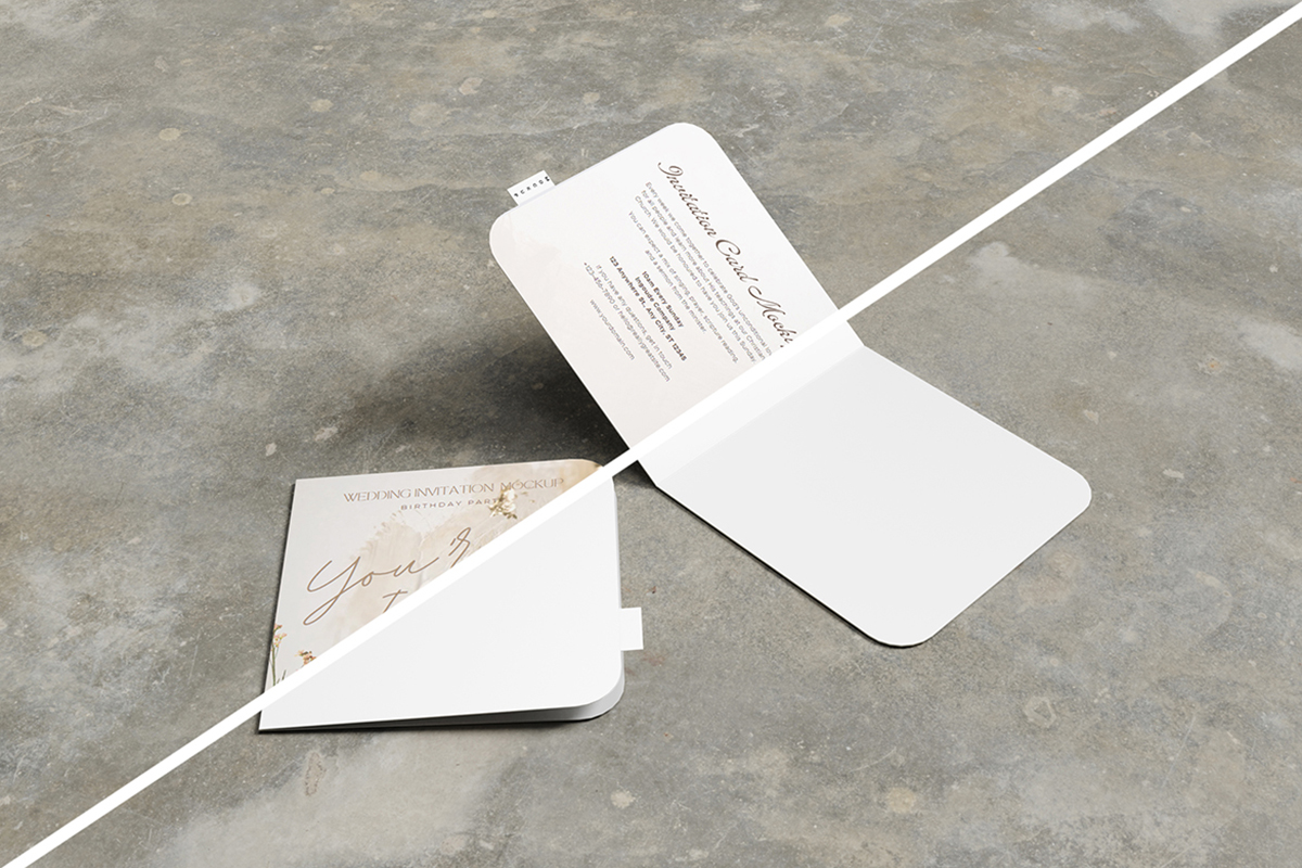 Perspective Wedding Invitation Mockup