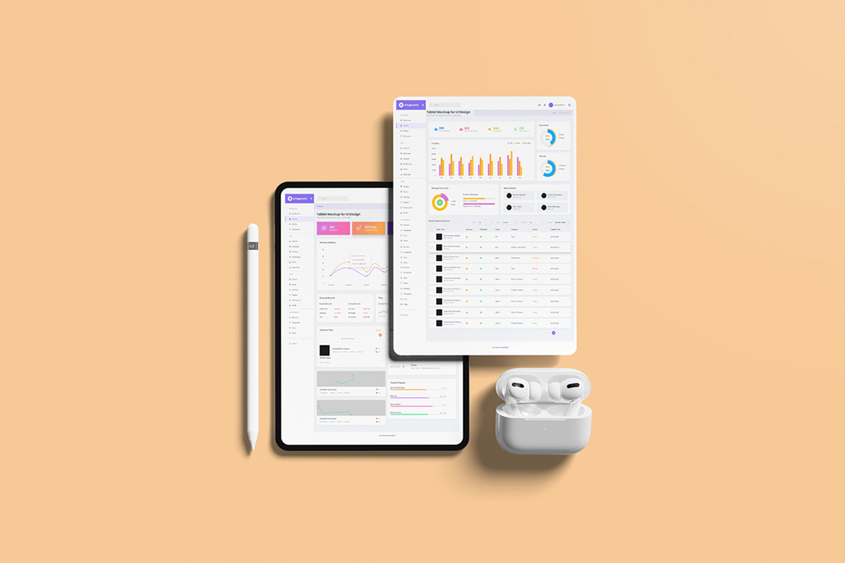 Tablet Mockup for UI Design