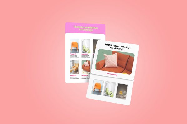 Tablet Screen Mockup for UI Design