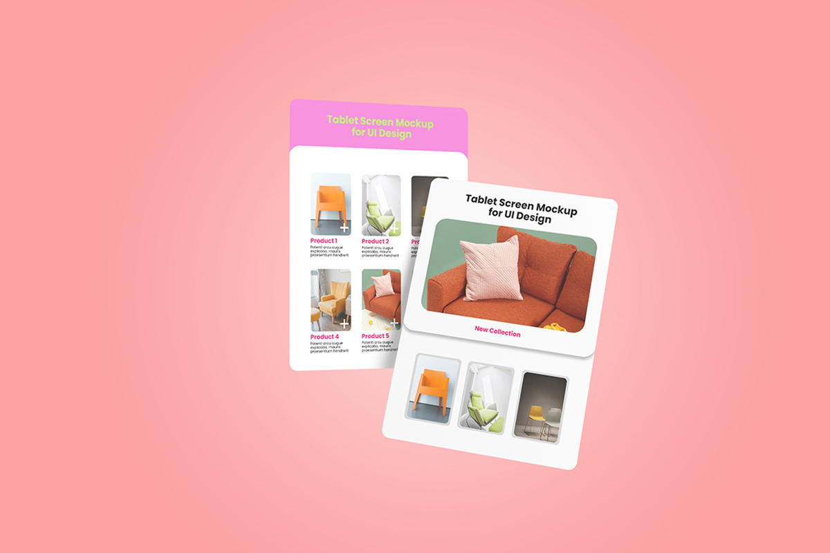 Tablet Screen Mockup for UI Design