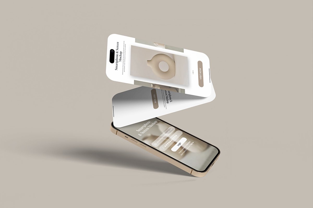 Smartphone and Screen Mockup