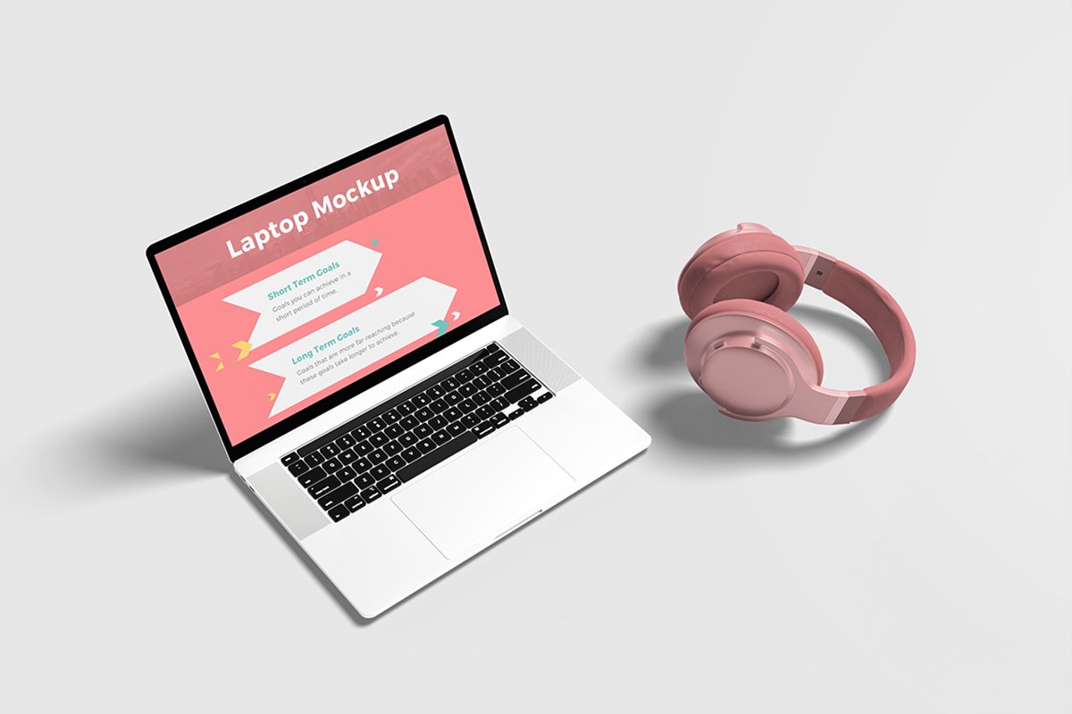 Colorful Laptop Mockup for UI Design