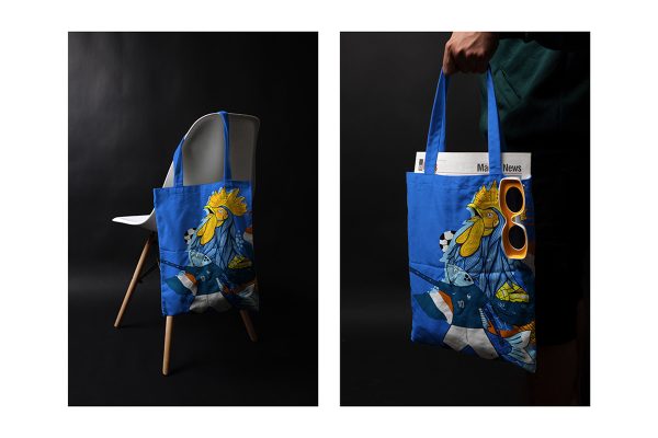 Vertical Realistic Tote Bag Mockup