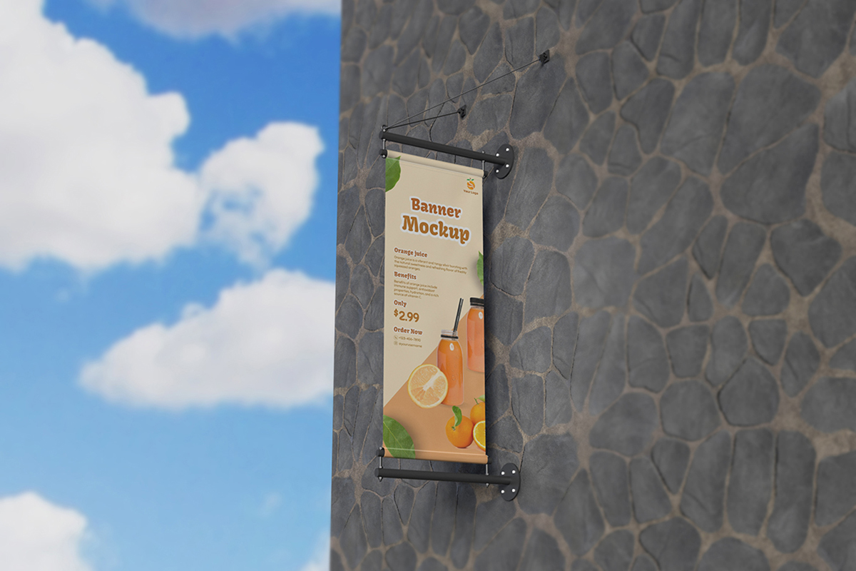 Outdoor Wall Banner Mockup