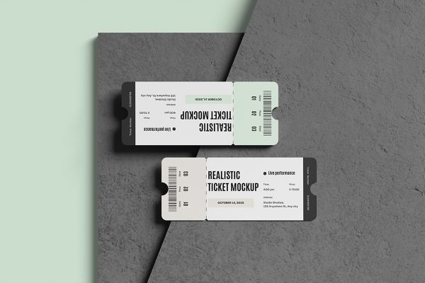 Realistic Ticket Mockup